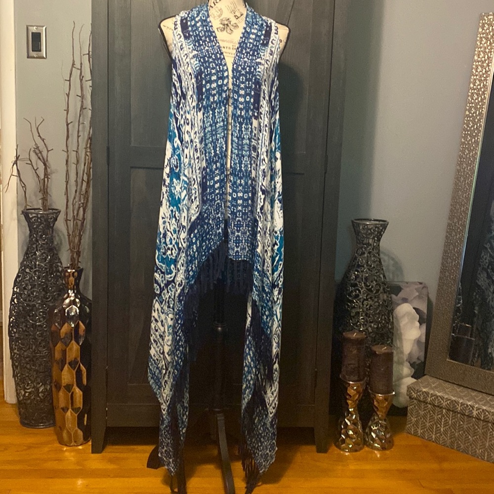 Paparazzi mosaic printed shawl vest